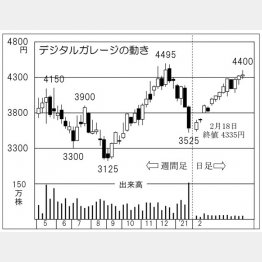 「デジタルガレージ」の株価チャート（Ｃ）日刊ゲンダイ