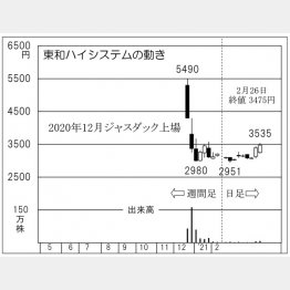 「東和ハイシステム」の株価チャート（Ｃ）日刊ゲンダイ