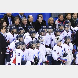 2018年平昌五輪で実現した女子アイスホッケーの南北統一チーム（Ｃ）共同通信社