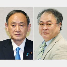菅首相（左）と高橋洋一嘉悦大学教授（Ｃ）日刊ゲンダイ