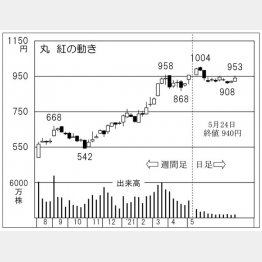 「丸紅」の株価チャート（Ｃ）日刊ゲンダイ