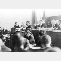 国際連盟で演説する松岡洋右（1933年）。この年の3月27日、日本は国際連盟を脱退した（Ｃ）共同通信社