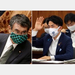 河野太郎行革担当相の応援団筆頭が“ポエム大臣”小泉進次郎環境相…(C)日刊ゲンダイ