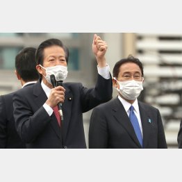 よっぽど「野合」だ(右から、岸田首相と公明党の山口那津男代表)/(C)日刊ゲンダイ
