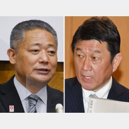 憲法改正をエサに…（馬場幹事長＝左と茂木幹事長）／（Ｃ）日刊ゲンダイ