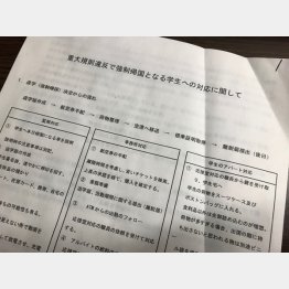 学校が作成（撮影）出井康博