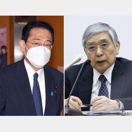 世論は物価対策を評価していない（岸田首相と黒田日銀総裁）／（Ｃ）日刊ゲンダイ