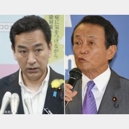 失言ではなく彼らの本心だ（左から、発言撤回せずの山際大志郎経済再生相、“麻生節”が炸裂の麻生副総裁／（Ｃ）日刊ゲンダイ