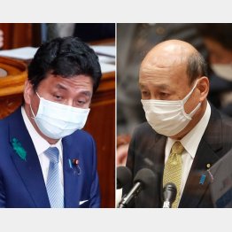 岸信夫防衛相（左）と二之湯智国家公安委員長（Ｃ）日刊ゲンダイ