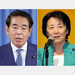 下村博文元文科相（左）と山谷えり子元国家公安委員長も旧統一教会と関わっていた／（Ｃ）日刊ゲンダイ