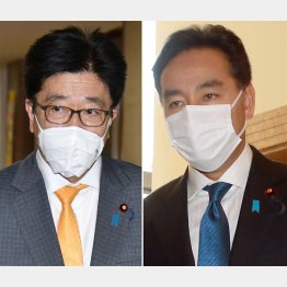 キレ気味で論点ズラシの加藤勝信厚労省（左）、正面から答えない山際大志郎経済再生相（Ｃ）日刊ゲンダイ