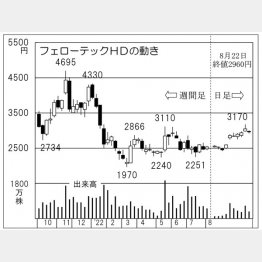 「フェローテックHD」の株価チャート（Ｃ）日刊ゲンダイ