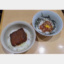 まぐろピリ辛ユッケ丼（右）とまぐろカツ丼（Ｃ）日刊ゲンダイ