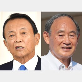 麻生副総裁（左）と菅前首相（Ｃ）日刊ゲンダイ