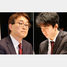 羽生善治九段（左）と藤井聡太五冠（Ｃ）日刊ゲンダイ