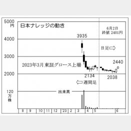 日本ナレッジの株価チャート（Ｃ）日刊ゲンダイ