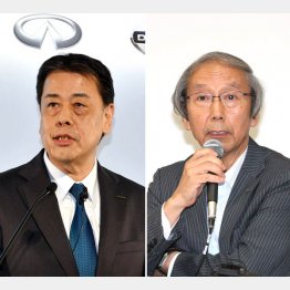 日産自動車の内田誠社長（左）と元経産相OBの豊田正和社外取締役（Ｃ）日刊ゲンダイ