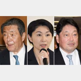 自民党内の関心は党役員人事に（左から森山裕選対委員長、小渕優子議員、小野寺五典元防衛相）／（Ｃ）日刊ゲンダイ