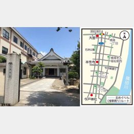 本性寺（左）と浅草・今戸付近（Ｃ）日刊ゲンダイ