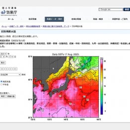 （気象庁ホームページより「日別海面水温」）