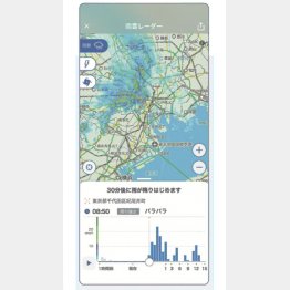 人気のお天気アプリにも同社の技術が使われている（yahoo天気雨雲レーダー）