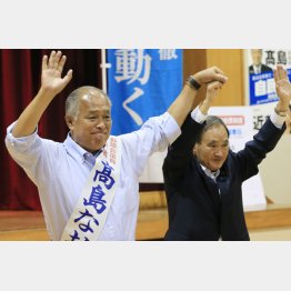 2017年都議選で（右は菅元首相）／（Ｃ）日刊ゲンダイ