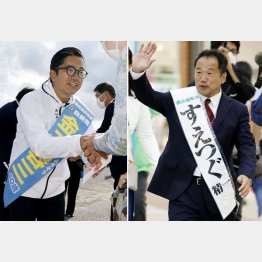 衆院長崎4区補選は大激戦（左から自民党の金子容三候補と立憲民主党の末次精一候補）／（Ｃ）共同通信社