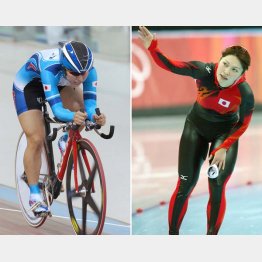 2004年アテネ五輪自転車女子500メートルタイムトライアルで10位（左）、2006年トリノ五輪スピードスケート女子500メートルで8位（Ｃ）ＪＭＰＡ
