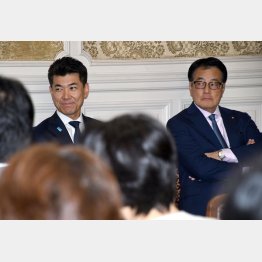 自民党の疑惑や横暴をよそに、野党を叩いてどうする（立憲民主党の泉健太代表と岡田克也幹事長）／（Ｃ）日刊ゲンダイ