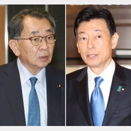 発言が食い違う（右から、西村康稔前経産相と塩谷立元文科相）／（Ｃ）日刊ゲンダイ