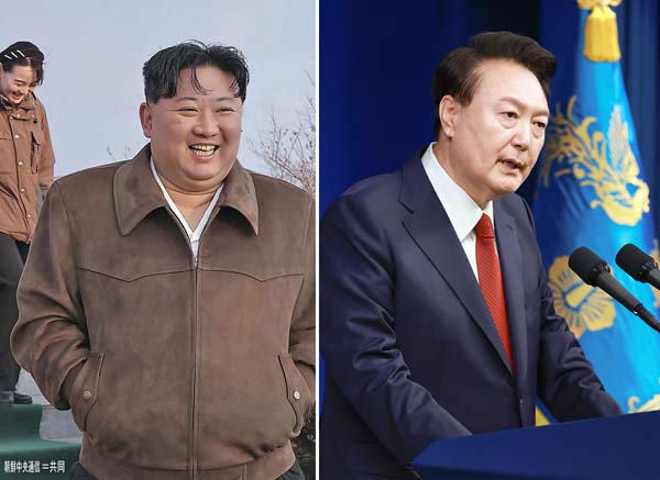 緊迫のにらみ合い（韓国の尹錫悦大統領と北朝鮮の金正恩総書記＝左）／（C）聯合＝共同