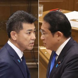 3年ぶりの開催に、正論ぶつけても「時間のムダ」（党首討論の岸田首相と立憲民主の泉健太代表＝左）／（Ｃ）日刊ゲンダイ