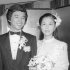 1980年6月に森進一と結婚（Ｃ）共同通信社