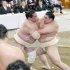 稽古総見での照ノ富士（大の里＝右、と）／（代表撮影）