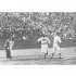 1931年、東京六大学野球リーグ戦。慶明1回戦、3回表明大1死三塁、眞野の適時打で田部武雄が先制の生還（日本電報通信社撮影）