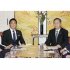 内心はニンマリ（公明党斉藤鉄夫代表＝右、と）／（Ｃ）共同通信社